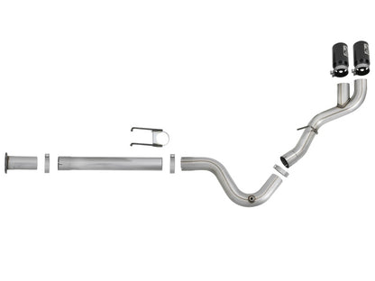 aFe Rebel XD 4in SS DPF-Back Exhaust 17-18 Ford Diesel Trucks V8-6.7L (td) w/ Dual Black Tips